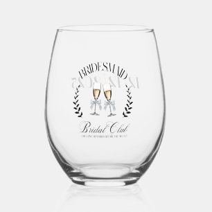 Verre À Vin Sans Pied Coquette Personnalisé des Demoiselles d'Honneur