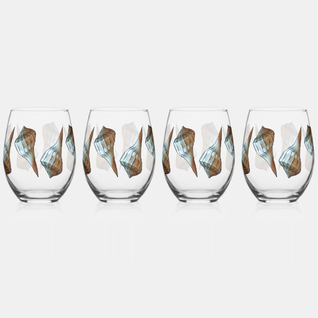 Verre À Vin Sans Pied Coquillages (Recto)