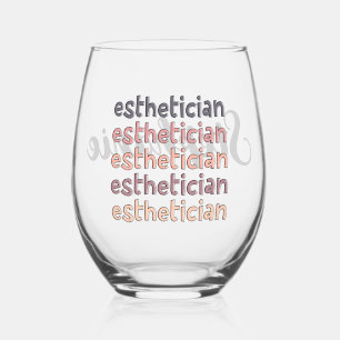 Verre À Vin Sans Pied Cosmetologue Esthéticien Personnalisé Beautician