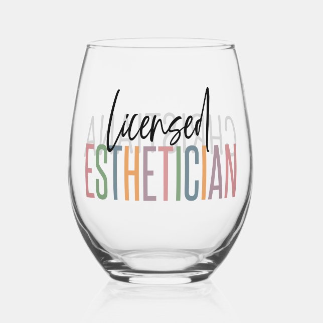 Verre À Vin Sans Pied Cosmetologue Esthétique Personnalisé (Recto)