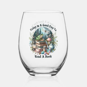 Verre À Vin Sans Pied Cottagecore Bois, Grenouille