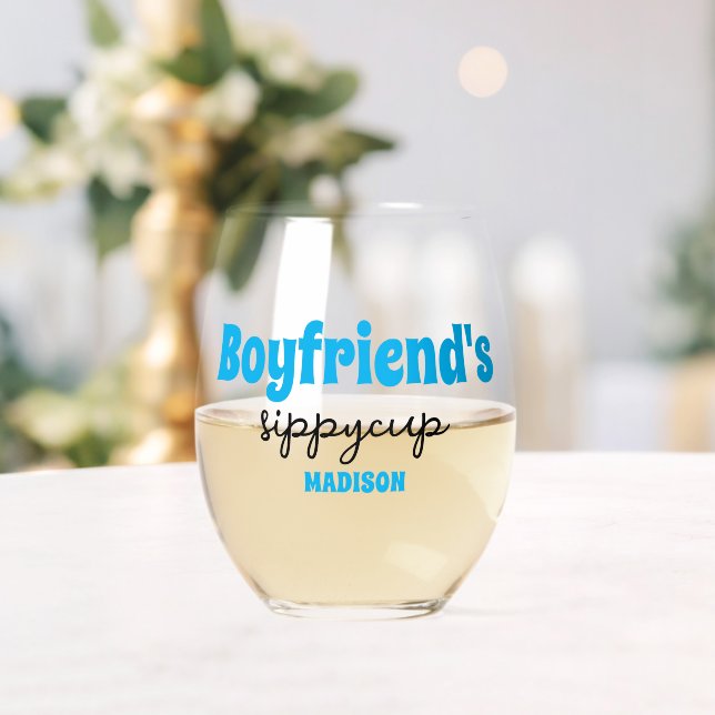 Verre À Vin Sans Pied Coupe Sippy du copain personnalisé (Insitu (Mariage))