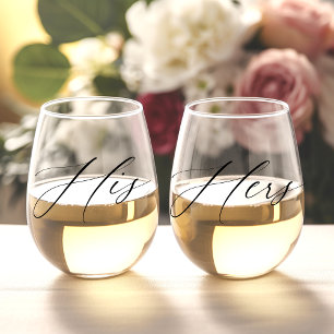 Verre À Vin Sans Pied Couple de mariage personnalisé Verre de vin sans p