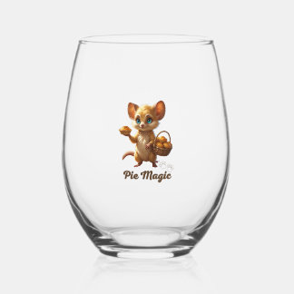 Verre À Vin Sans Pied Cute Forest Mouse with Pies
