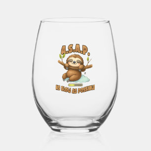 Verre À Vin Sans Pied Cute Sloth ASAP � Aussi Lentement Que Possible T-S