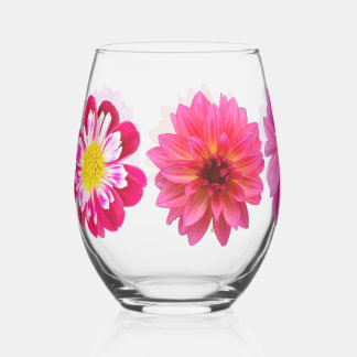 Verre À Vin Sans Pied Dahlias Stemless Wine Glass
