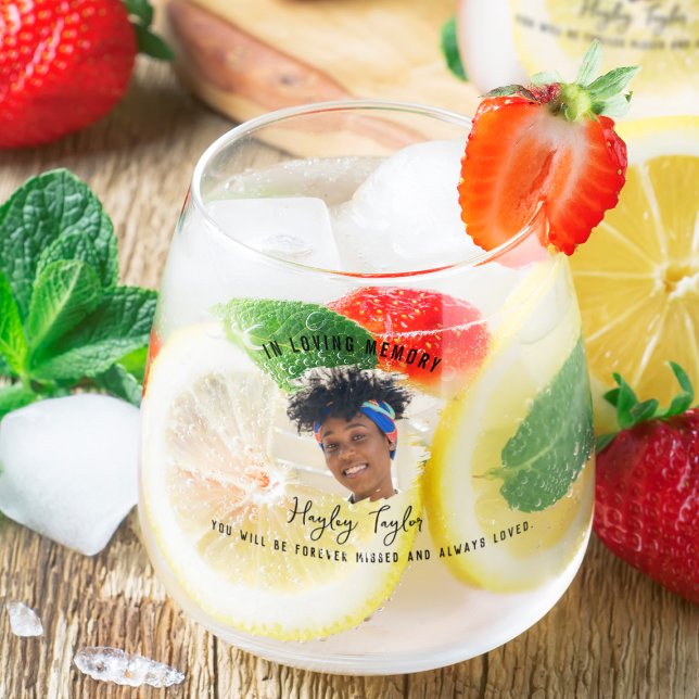 Verre À Vin Sans Pied Dans la mémoire aimante | Brossé effet photo Memor (Créateur téléchargé)