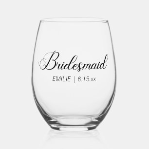 Verre À Vin Sans Pied Demoiselle d'honneur Enterrement de vie de jeune f