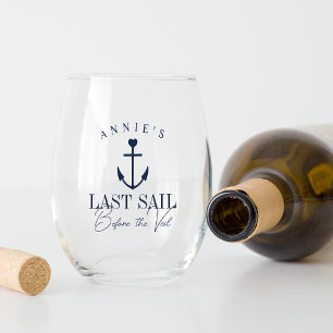 Verre À Vin Sans Pied Dernière voile avant la fête de bachelorette voile
