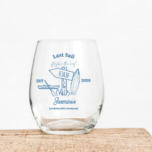 Verre À Vin Sans Pied Dernière voile Avant le voile Bachelorette week-en