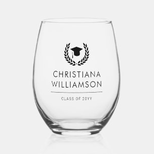 Verre À Vin Sans Pied Diplôme universitaire personnalisé Élégant