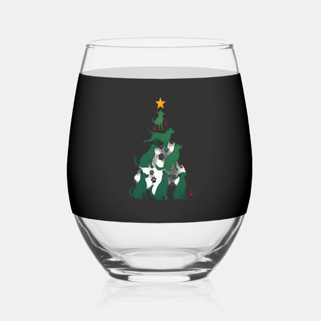 Verre À Vin Sans Pied Dog Christmas Tree Shirt - Dog Christmas (2) (Recto)