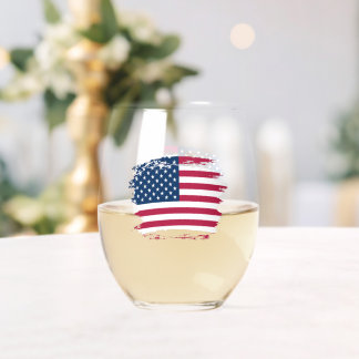 Verre À Vin Sans Pied Drapeau américain