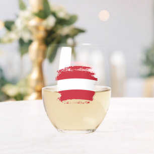Verre À Vin Sans Pied Drapeau autrichien