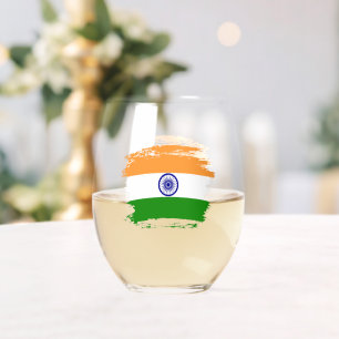 Verre À Vin Sans Pied Drapeau de l'Inde