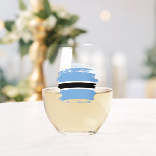 Verre À Vin Sans Pied Drapeau du Botswana
