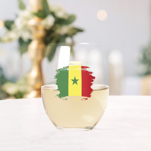Verre À Vin Sans Pied drapeau du Sénégal (Insitu (Mariage))