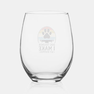 Verre À Vin Sans Pied Dresseur de chiens, je fais asseoir, maillot vinta