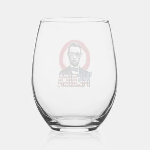 Verre À Vin Sans Pied Drôle Merica Patriotique Président Vintage Vecteur