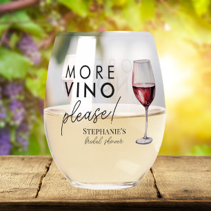 Verre À Vin Sans Pied Drôle S'il Vous Plaît Plus de Vin Réception de Mar