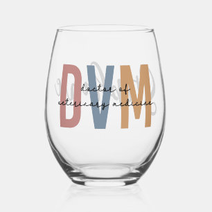 Verre À Vin Sans Pied DVM personnalisé Docteur en médecine vétérinaire C