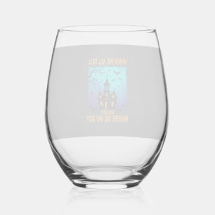 Verre À Vin Sans Pied Église ensorcelée d'Halloween Où allons-nous