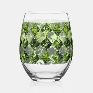 Verre À Vin Sans Pied Élégance d'émeraude : Feuilles verts en coupe diam