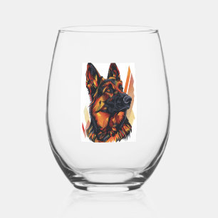 Verre À Vin Sans Pied Elégance et Canine Grace bergers allemands