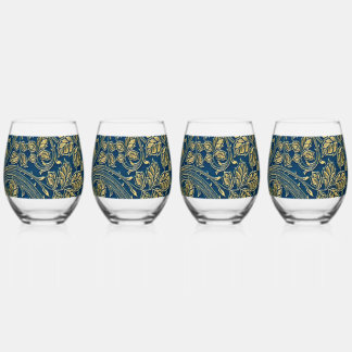 Verre À Vin Sans Pied Élégance Fleur d'Or