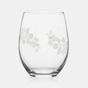 Verre À Vin Sans Pied Elégant aquarelle florale feuille Rustique botaniq
