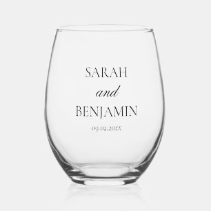 Verre À Vin Sans Pied Élégant cadeau Mariage simple Keepsaké