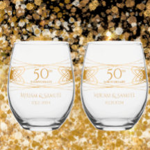 Elégant Golden 50th Anniversary cadeau personnalis