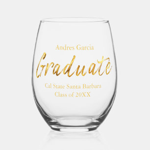 Verre À Vin Sans Pied Élégant personnalisé Moderne Brush Script Gradué