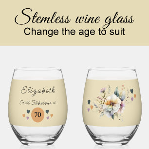 Verre À Vin Sans Pied Encore fabuleux à 70 ajouter nom orangé fleuri