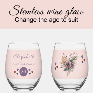 Verre À Vin Sans Pied Encore fabuleux à 80 ajouter nom floral violet