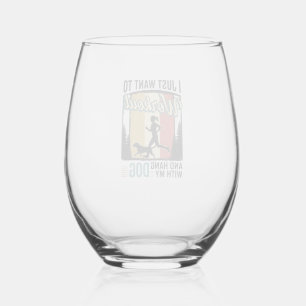 Verre À Vin Sans Pied Entraînement avec mon chien Design de t-shirt vint