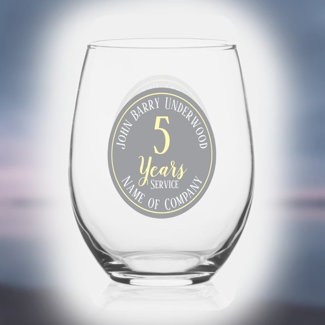 Verre À Vin Sans Pied Entreprise Commémorative de 5 ans (Créateur téléchargé)