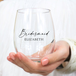 Verre À Vin Sans Pied Épouse d'encre minimaliste moderne