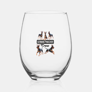 Verre À Vin Sans Pied Équipage allemand Pinscher