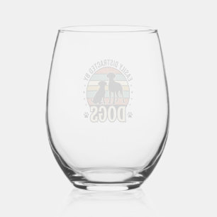 Verre À Vin Sans Pied Facilement distrait par les chiens Design silhouet