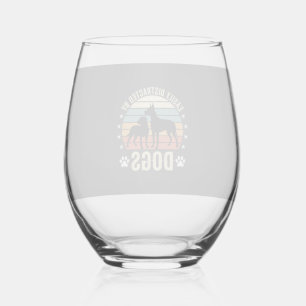 Verre À Vin Sans Pied Facilement distrait par les chiens Vintage Retro C
