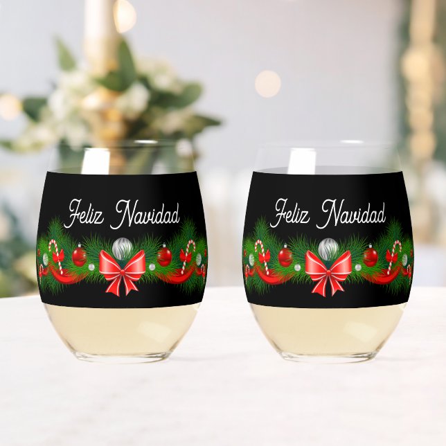 Verre À Vin Sans Pied Feliz Navidad (Insitu (Mariage))