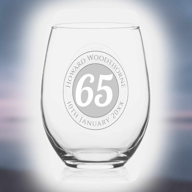 Verre À Vin Sans Pied Fête d'anniversaire avec nom, âge et anniversaire (Créateur téléchargé)