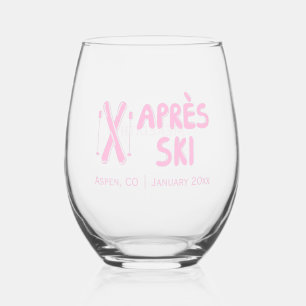 Verre À Vin Sans Pied Fête de Bachelorette Après-Ski Rose