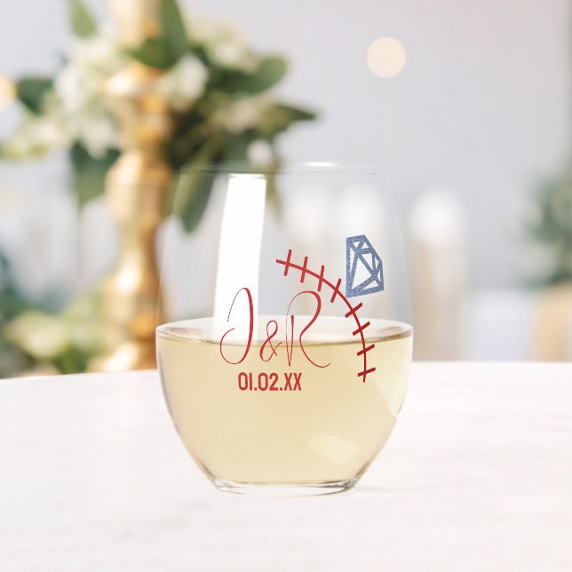 Verre À Vin Sans Pied Fiançailles de l'anniversaire du mariage Ring Gem  (Insitu (Mariage))