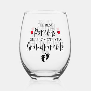 Verre À Vin Sans Pied Fier Parents Devenant Grand-Parents
