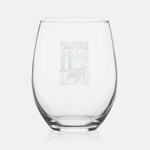 Verre À Vin Sans Pied Fille d'anniversaire 11 Tortue de mer Gravure vint