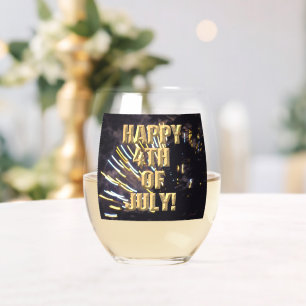 Verre À Vin Sans Pied Fireworks 6 vitrines 4 juillet