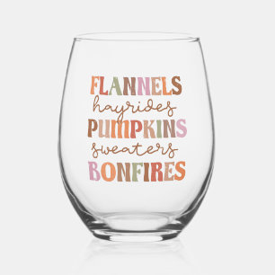 Verre À Vin Sans Pied Flannings Bonfires Citrouille