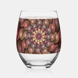 Verre À Vin Sans Pied Fleur brillante surréaliste Art Abstrait fractal m